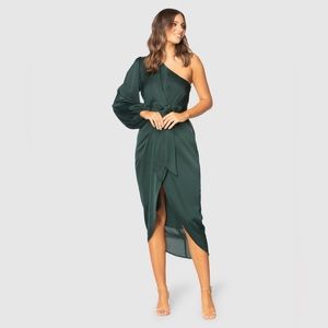 Pilgrim Mallory Midi Dress - Emerald Green US 4 AUS 8